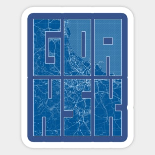 Gdank, Poland Map Typography - Blueprint Sticker